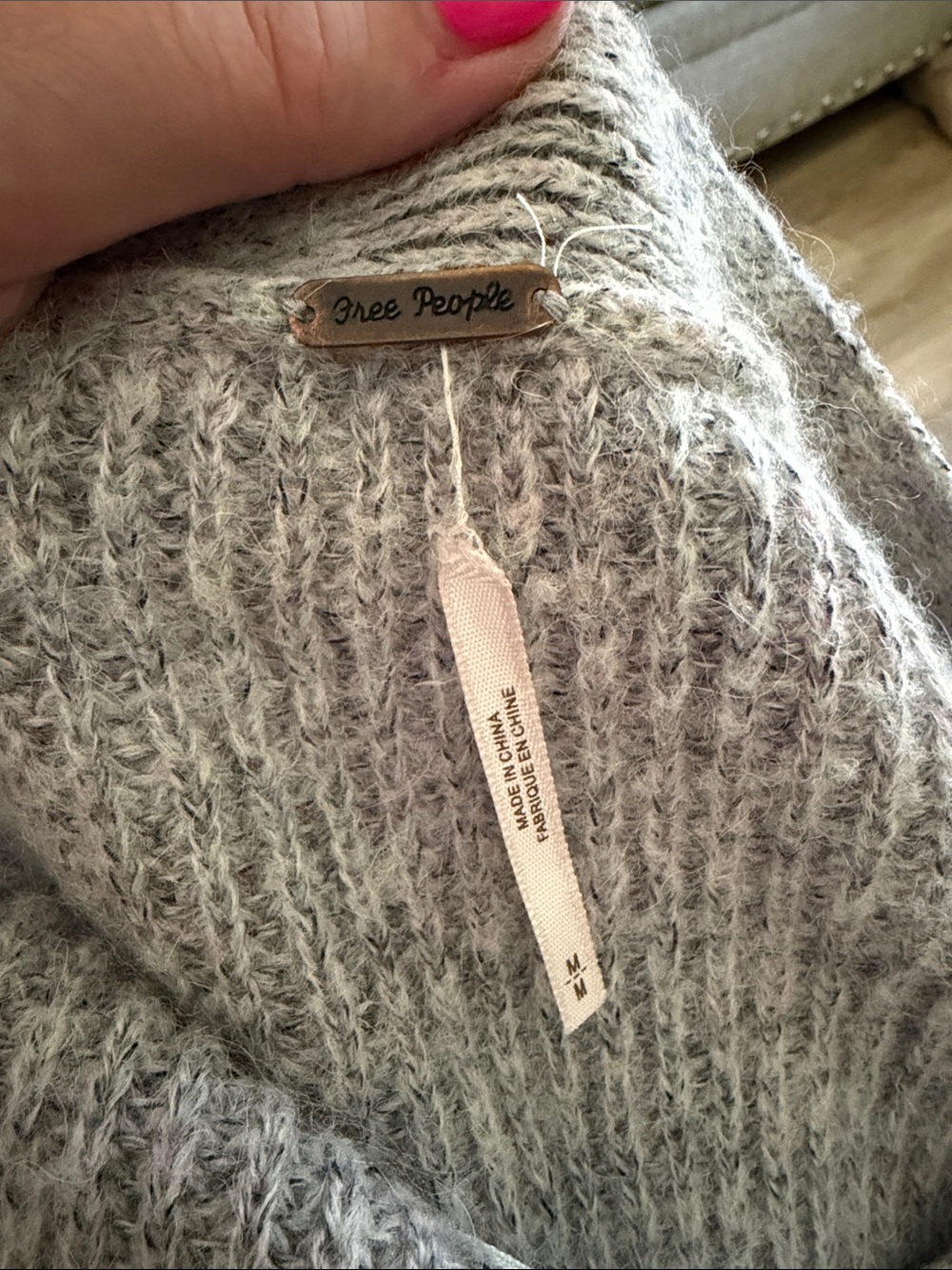 Free People Heather Gray V-Neck Button Cardigan - Picture 5 of 11